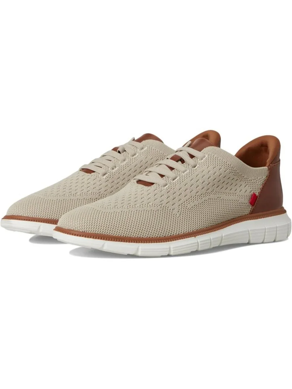 Marc Joseph Men's Beige Leather Slip On Round Toe Solid Comforts Oxfords Shoes